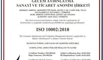 Gecem ISO10002 Belgesi